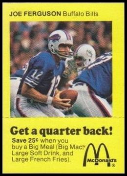 1975 McDonald's Quarterbacks Joe Ferguson